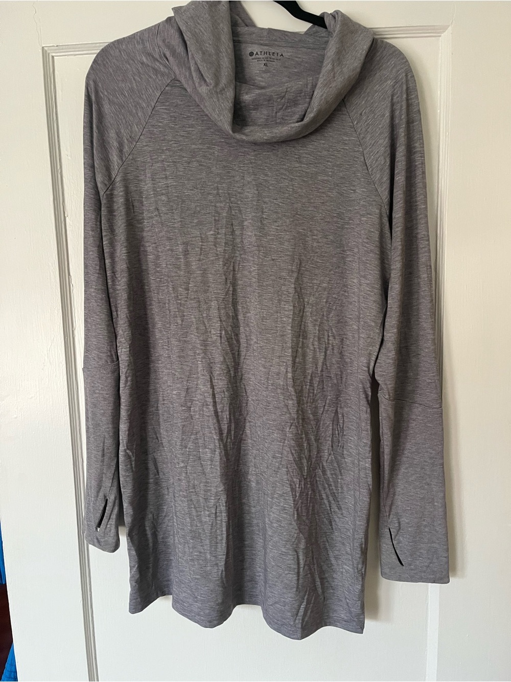 Athleta Light Gray Long-Sleeve Hooded Tunic